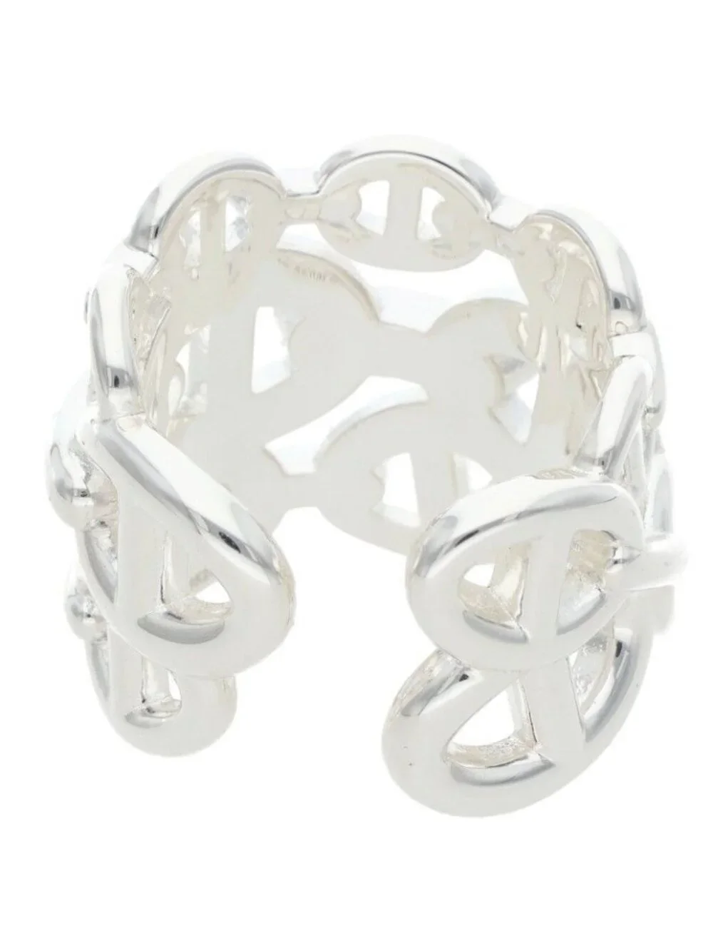 Hermes Chaine D'ancre Enchainee GM Silver Ring
